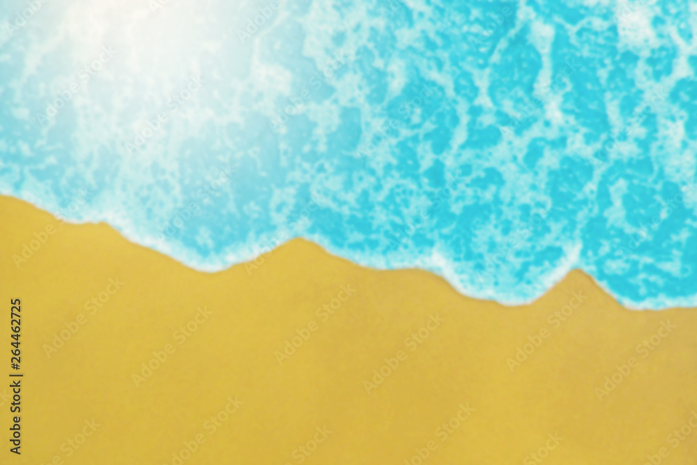 Blurred sea background on a Sunny day, Golden sand and sea
