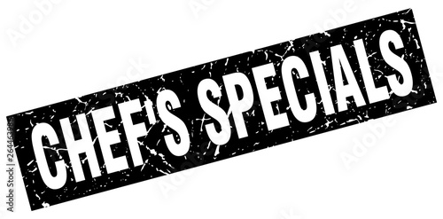 square grunge black chef's specials stamp
