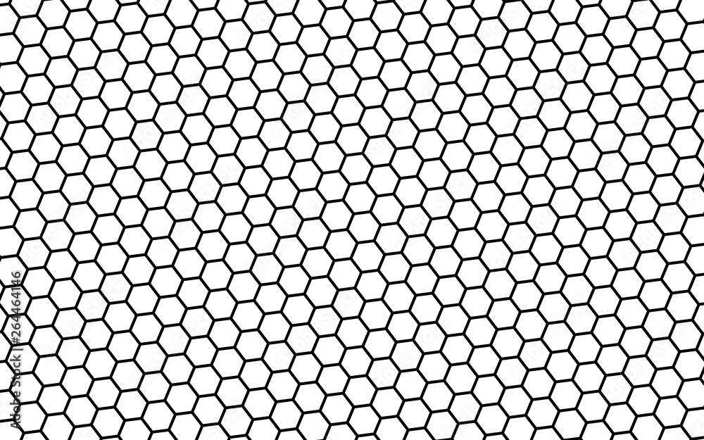 Black honeycomb on a white background. Perspective view on polygon look like honeycomb. Isometric geometry. 3D illustration Black honeycomb on a white background. Perspective view on polygon look like honeycomb. Isometric geometry. 3D illustration