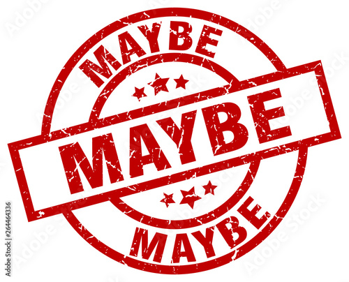 maybe round red grunge stamp