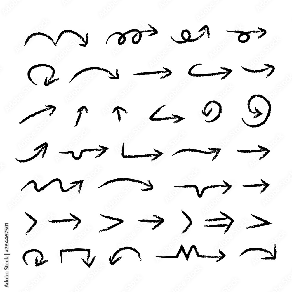 Illustration of Grunge Sketch Handmade Doodle Vector Arrow Set Illustration of Grunge Sketch Handmade Doodle Vector Arrow Set