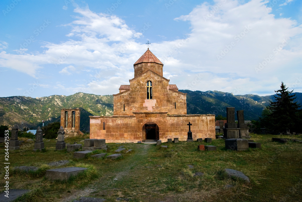 The curch of Odzun and old cemetery, village Odzun of Lori region of Armenia The curch of Odzun and old cemetery, village Odzun of Lori region of Armenia