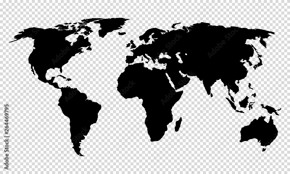 Obraz mapa świata na przezroczystym tle
