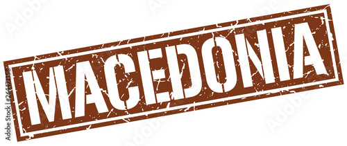 Macedonia brown square stamp