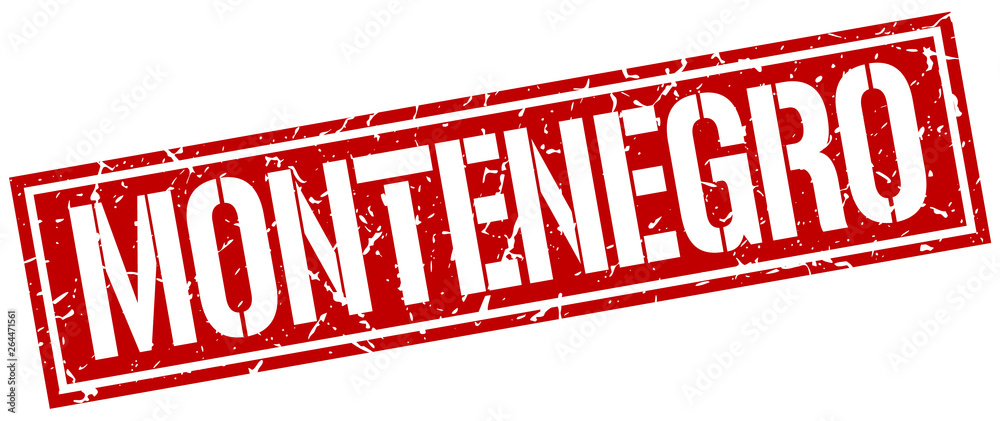 Montenegro red square stamp