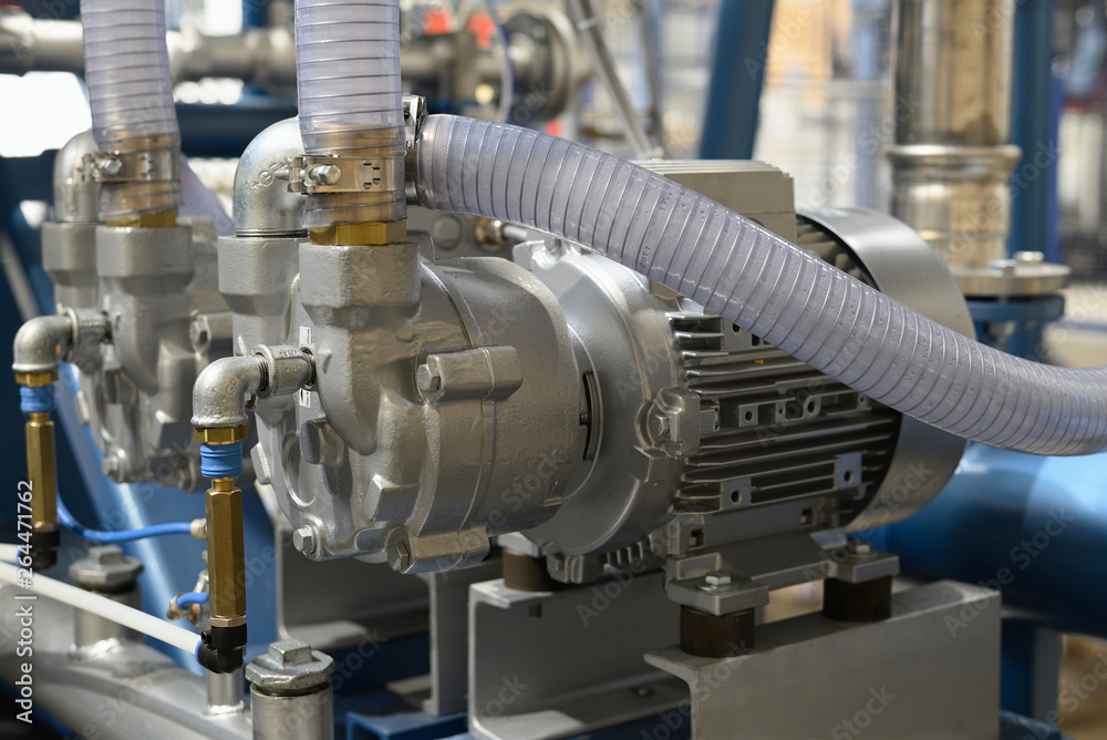 Vacuum unit with pumps, electric motors and other equipment Vacuum unit with pumps, electric motors and other equipment