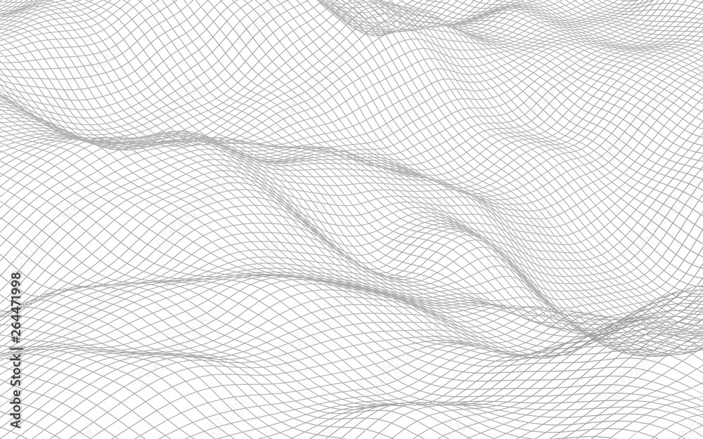 Abstract landscape on a white background. Cyberspace grid. hi tech network. 3d illustration Abstract landscape on a white background. Cyberspace grid. hi tech network. 3d illustration