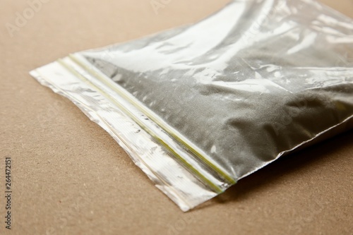 A bag of cocaine. Drug abuse concept image.  