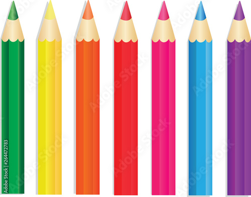 colored pencils / crayons. vector, colored pencils / crayons isolated on white background