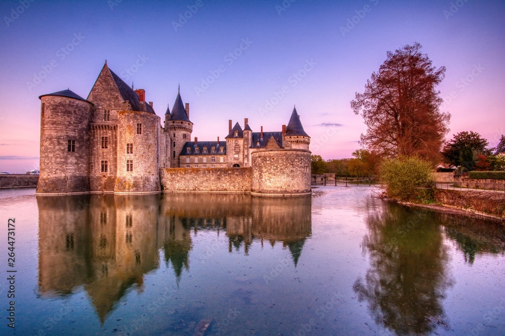 Famous medieval castle Sully sur Loire, Loire valley, France.