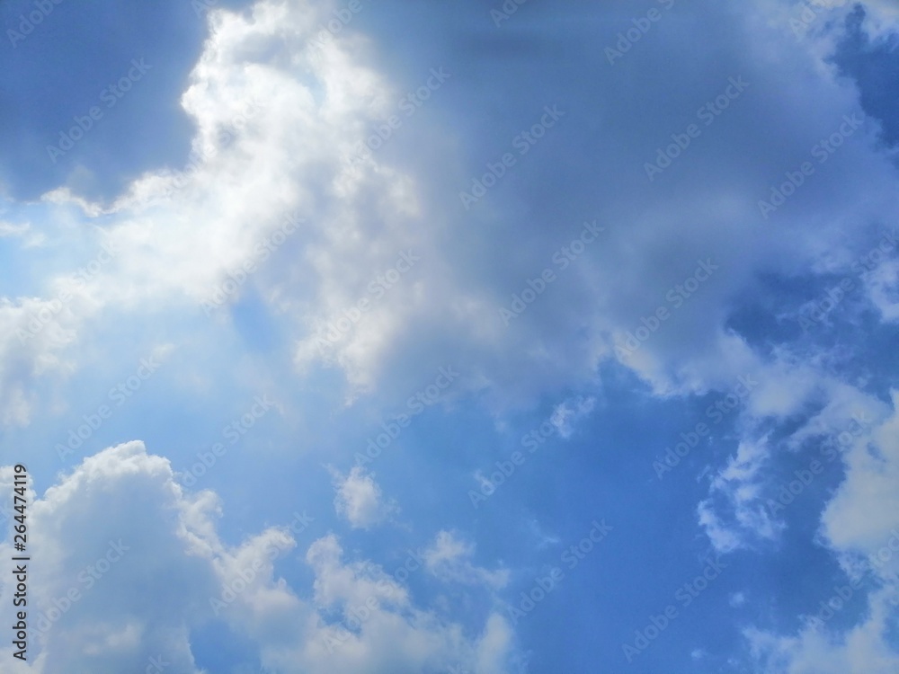 Fototapeta premium Beautiful blue sky background texture, wallpaper and landscapes 