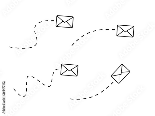 Set of vector illustration of sending message photo