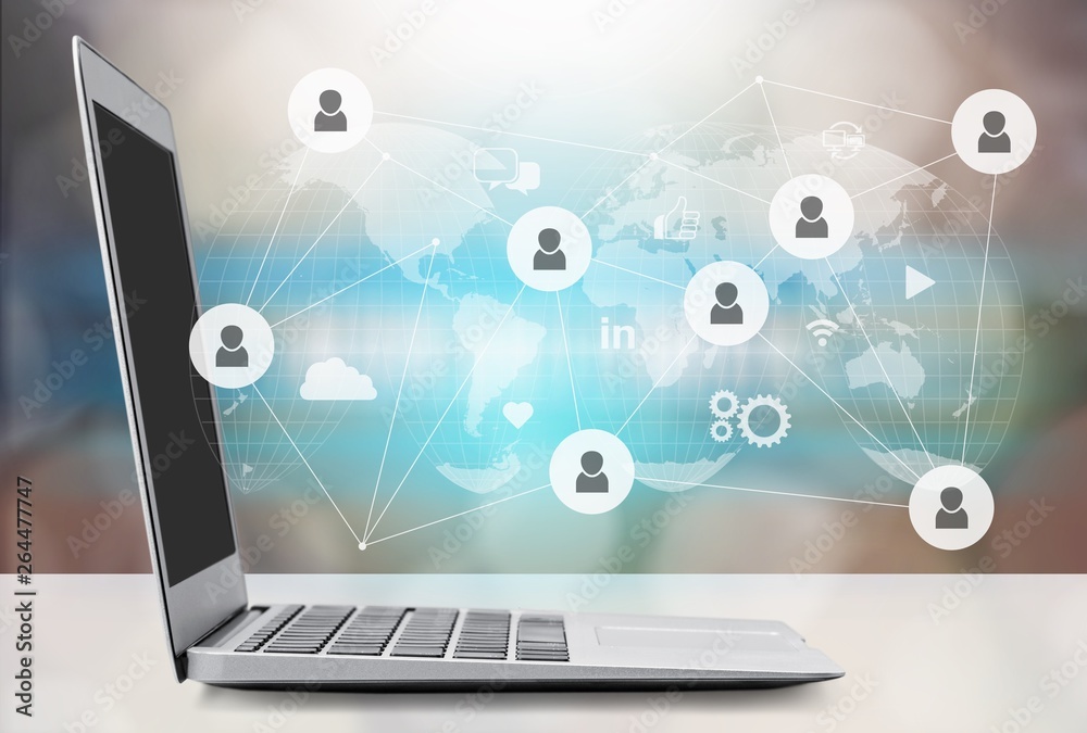 Laptop with blank screen isolated on background Laptop with blank screen isolated on background