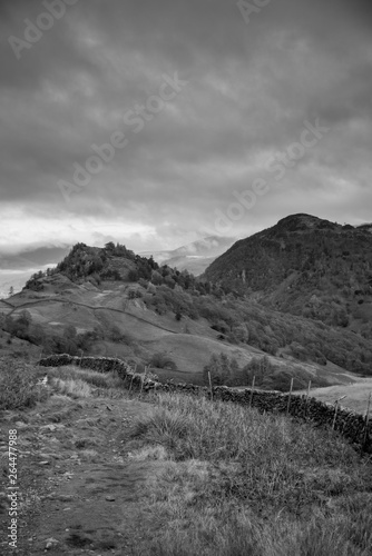 Castle Crag and Raven Crag Black and White.