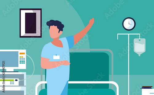 male medicine worker in operating theater