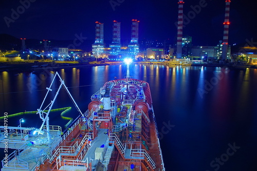 Tanker at terminal during nightime © remipiotrowski