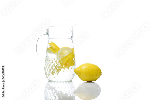 water lemon detox isolated on white background 