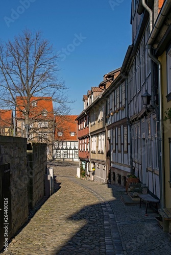 In der Altstadt von Quedlinburg im Harz in Sachsen-Anhalt, Deutschland 