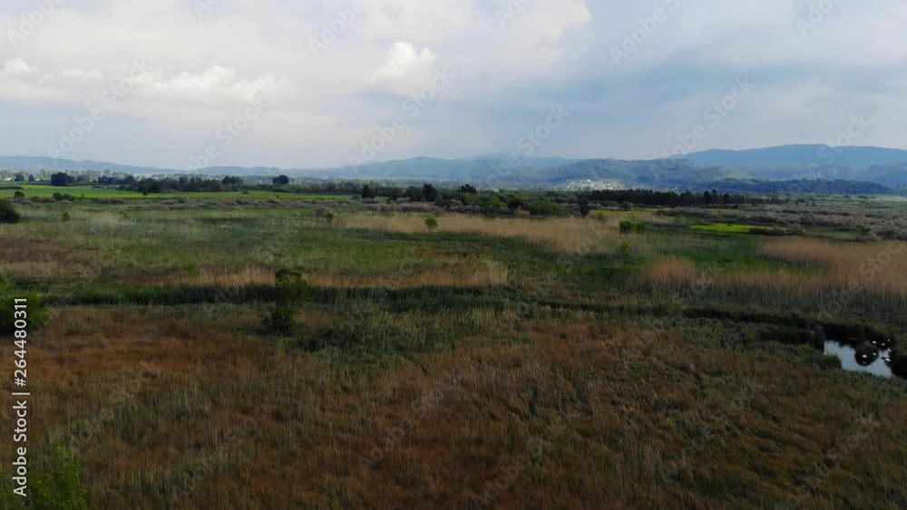 An aerial shot from the lush Aegean marshlands and rivers that run through them. Shot in Akyaka (Gulf of Gokova, Aegean Sea) on a spring day. An aerial shot from the lush Aegean marshlands and rivers that run through them. Shot in Akyaka (Gulf of Gokova, Aegean Sea) on a spring day.