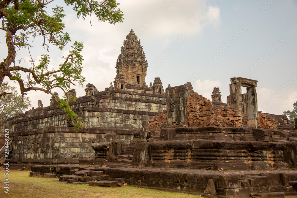 Tourist at Bakong Temple in Cambodia
