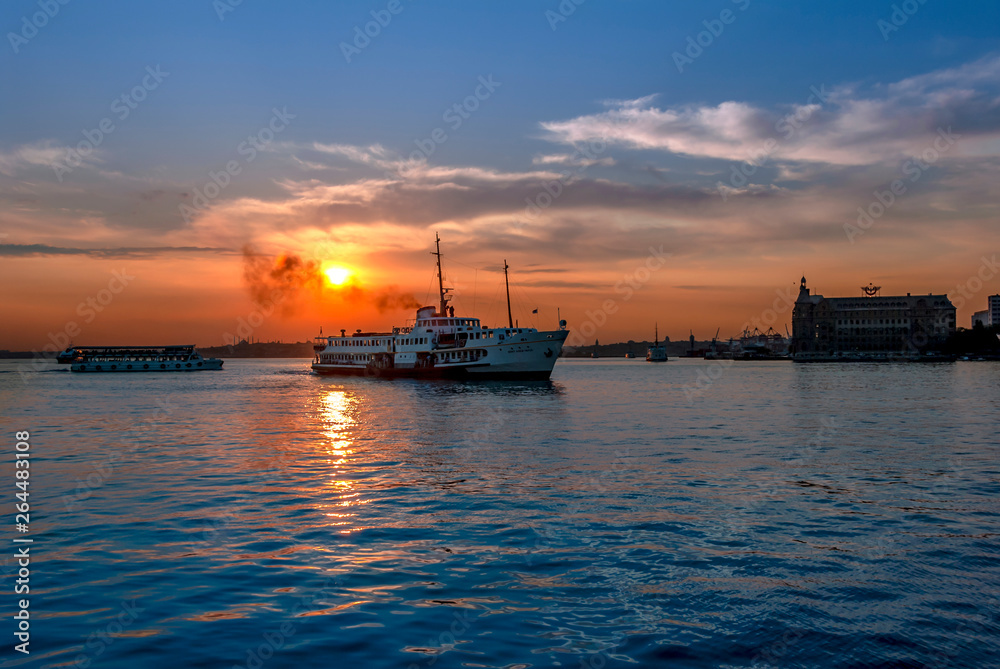 Istanbul, Turkey, 11 June 2007: Sunset of Kadikoy