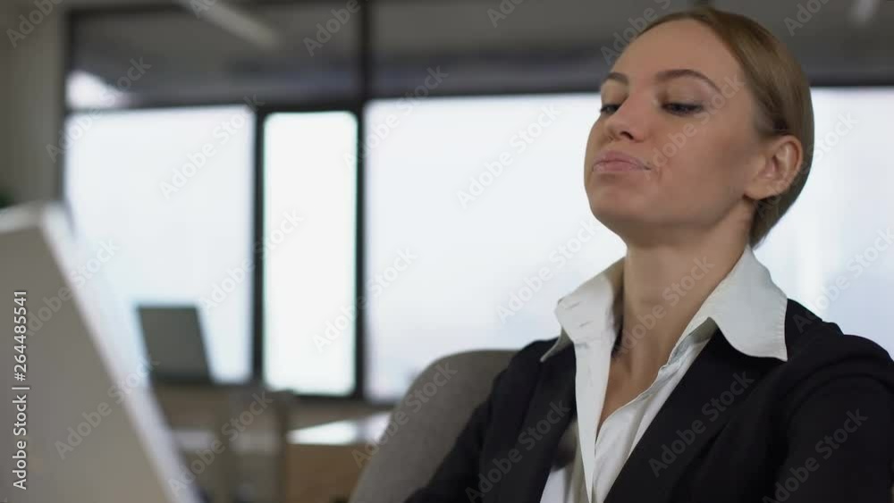 Young employee suffers headache, tired of complex project, overwork concept Young employee suffers headache, tired of complex project, overwork concept