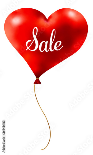 Roter Herzluftballon mit "Sale"