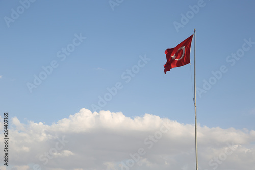 Turkish flag in a cloudy day.