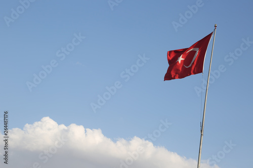 Turkish flag in a cloudy day.