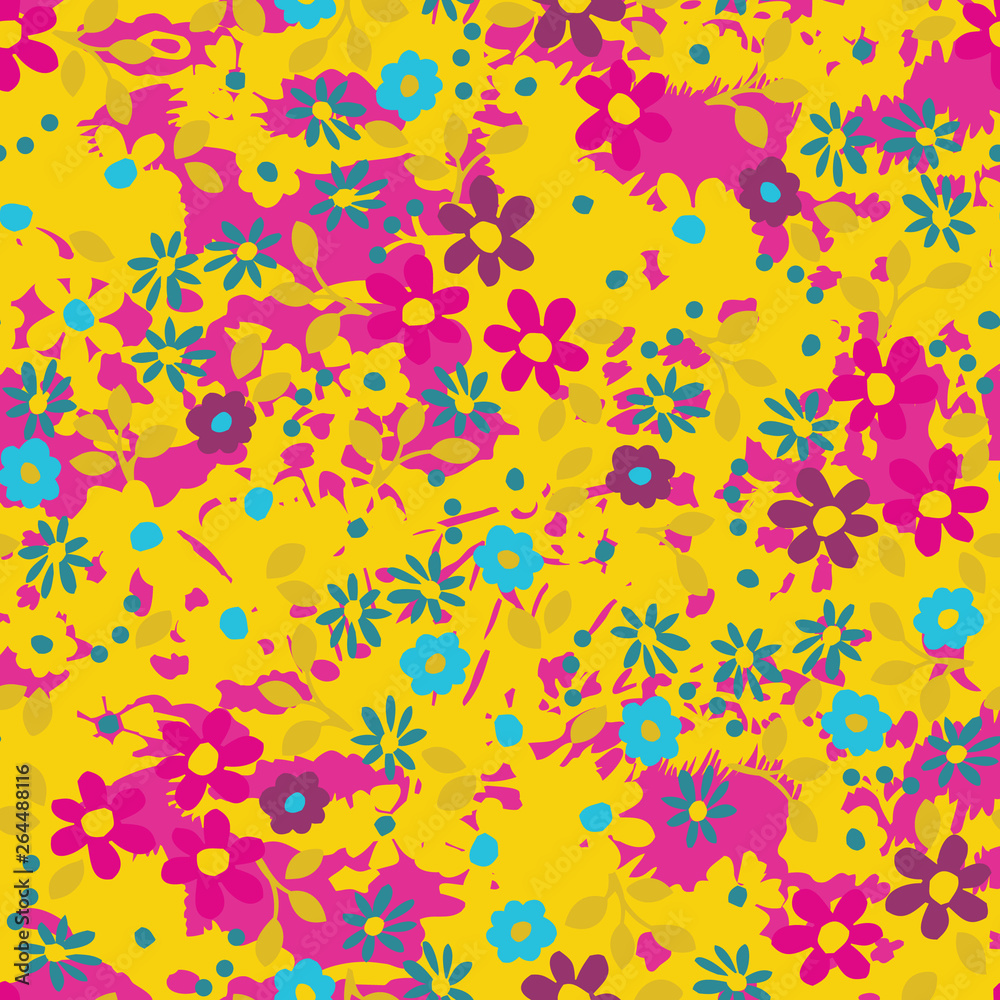 Floral bouquet pattern with small flowers and leaves Floral bouquet pattern with small flowers and leaves