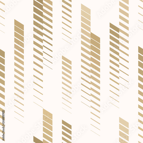 Vector geometric seamless pattern with golden vertical fading lines, stripes