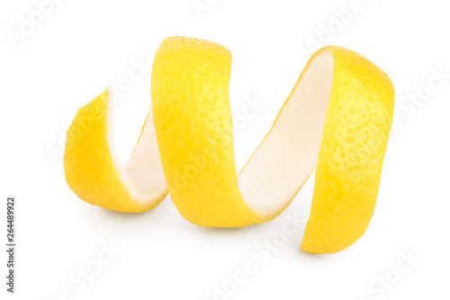 Lemon peel isolated on white background. Healthy food