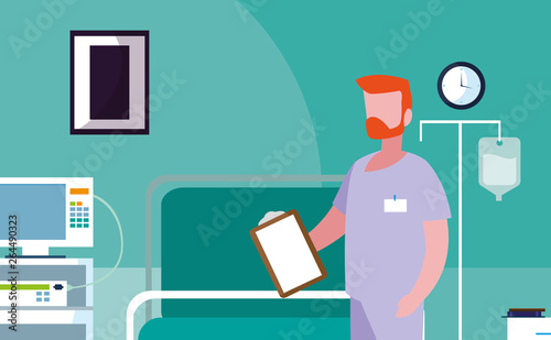 male medicine worker in operating theater
