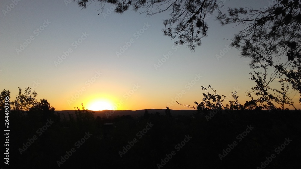 Naklejka premium Sunset in Villa Giardino, Cordoba, Argentina