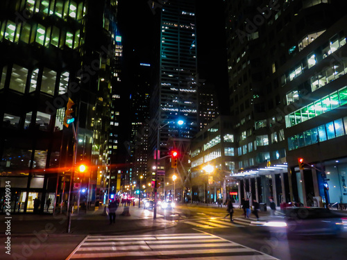 traffic in the city at night