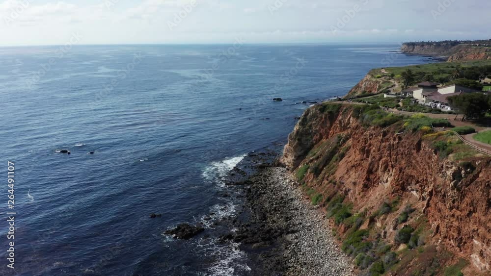 Rugged oceanfront bluff and coast at Palos Verdes, California, Aerial Rugged oceanfront bluff and coast at Palos Verdes, California, Aerial