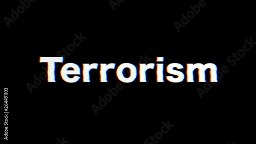 terrorism title animation with glitch effect
