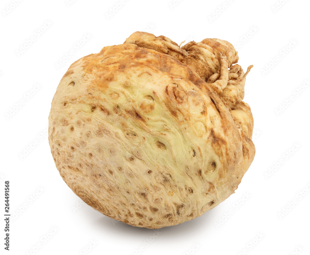 Fototapeta premium Fresh celery root isolated on white background
