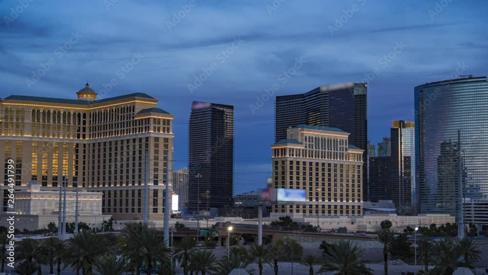 Time lapse of Las Vegas Nevada strip hotels and casinos at twilight. Time lapse of Las Vegas Nevada strip hotels and casinos at twilight.