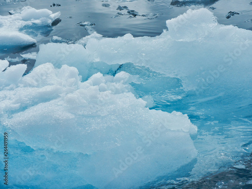 Blue Melting Sea Ice in Antarctica Close Up