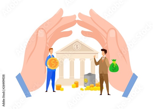 Bank Credit, Loan Payment Flat Vector Illustration