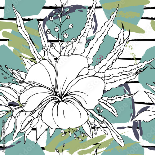 Wallpaper Mural Tropical, stripe, animal motif. Seamless pattern Torontodigital.ca