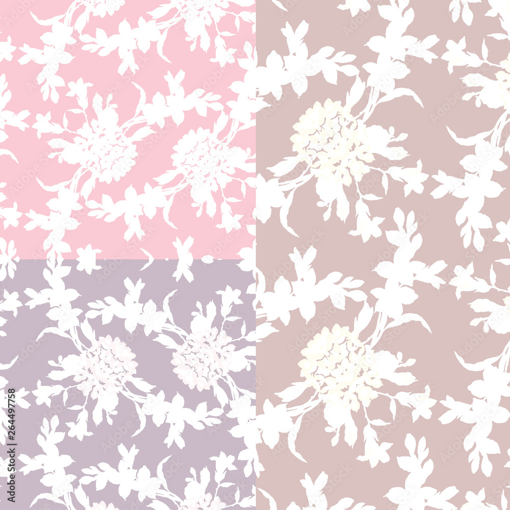 Floral bouquet pattern with small flowers and leaves Floral bouquet pattern with small flowers and leaves
