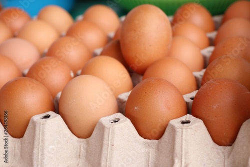 Hen egg in the market