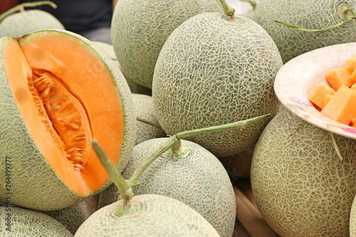 cantaloupe melon at street food