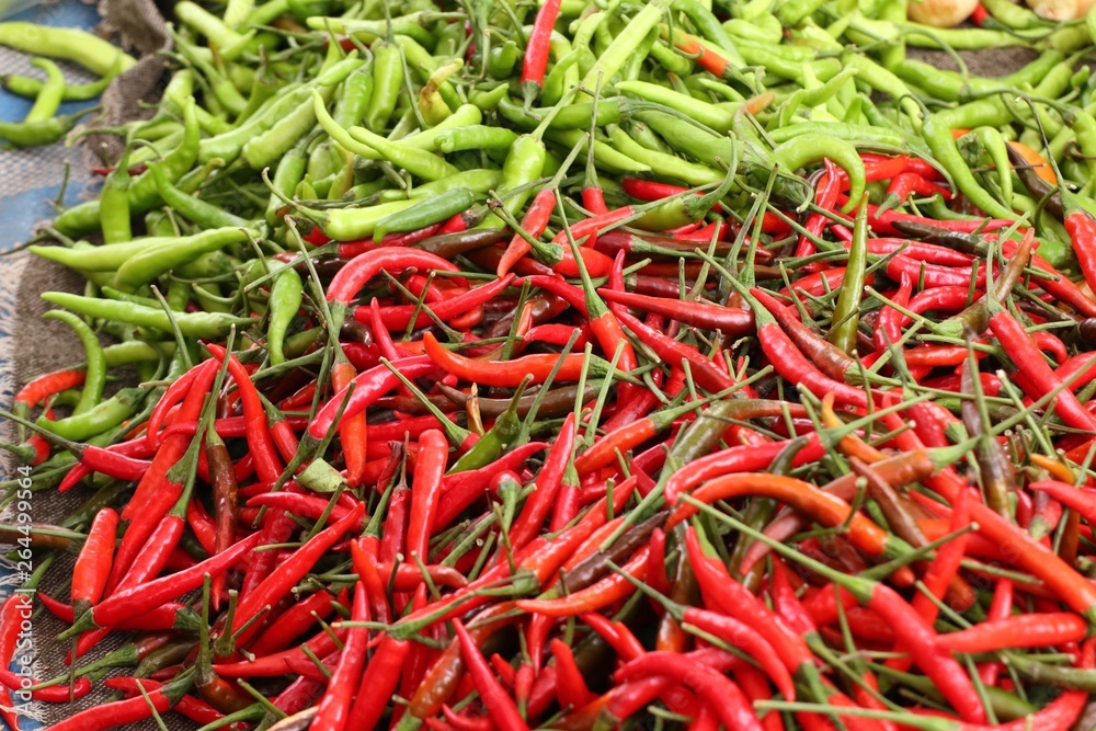 Fresh chilli at market Fresh chilli at market