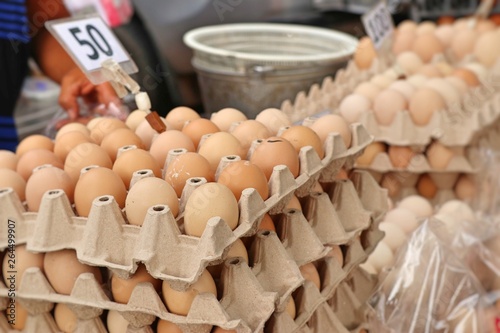 Hen egg in the market