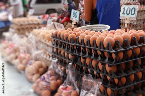 Hen egg in the market