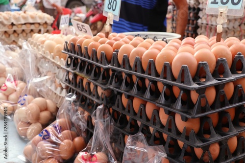 Hen egg in the market