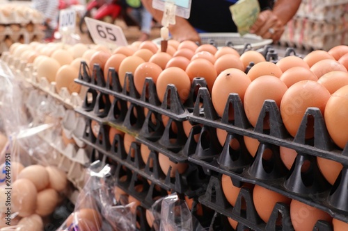 Hen egg in the market